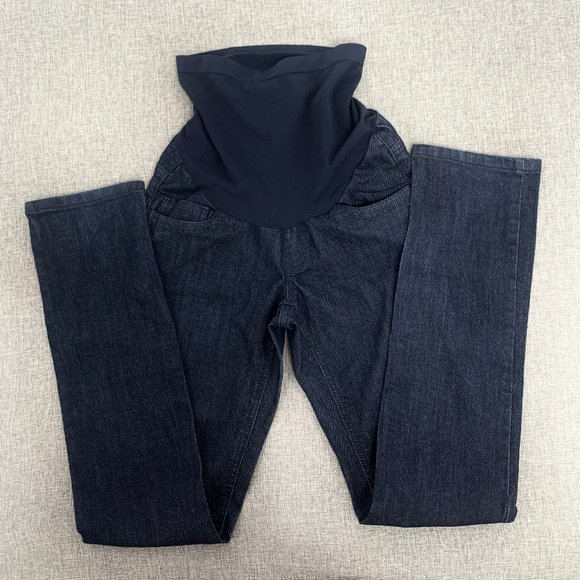 Motherhood Maternity Dark Blue Denim Jeans XS 79% Cotton 19% Polyester 2%Spandex - Picture 1 of 12